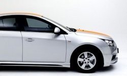 3 999 р. Накладка на передний бампер Extrime  Chevrolet Cruze ( J300,  J305,  J308) (2009-2015) седан дорестайлинг, хэтчбек дорестайлинг, универсал рестайлинг (Неокрашенная)  с доставкой в г. Нижний Новгород. Увеличить фотографию 2