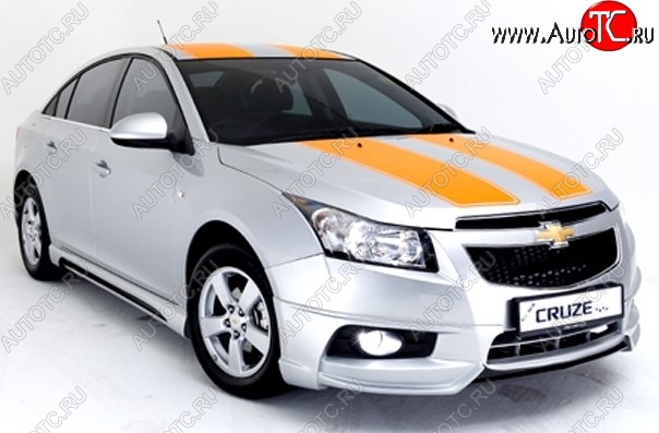 3 999 р. Накладка на передний бампер Extrime Chevrolet Cruze J300 седан дорестайлинг (2009-2012) (Неокрашенная)  с доставкой в г. Нижний Новгород