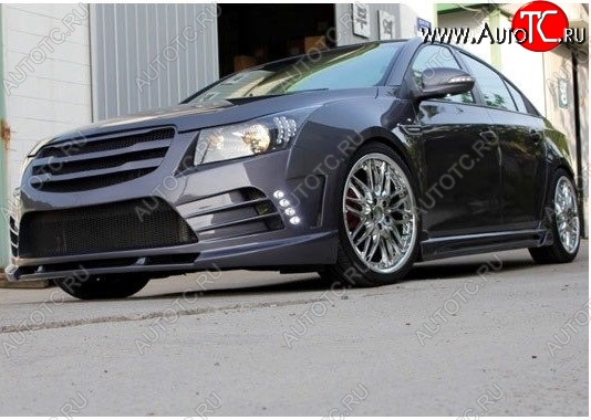 9 299 р. Передний бампер MYRIDE STYLE  Chevrolet Cruze ( J300,  J305) (2009-2015) седан дорестайлинг, хэтчбек дорестайлинг, седан рестайлинг, хэтчбек рестайлинг (Неокрашенный)  с доставкой в г. Нижний Новгород