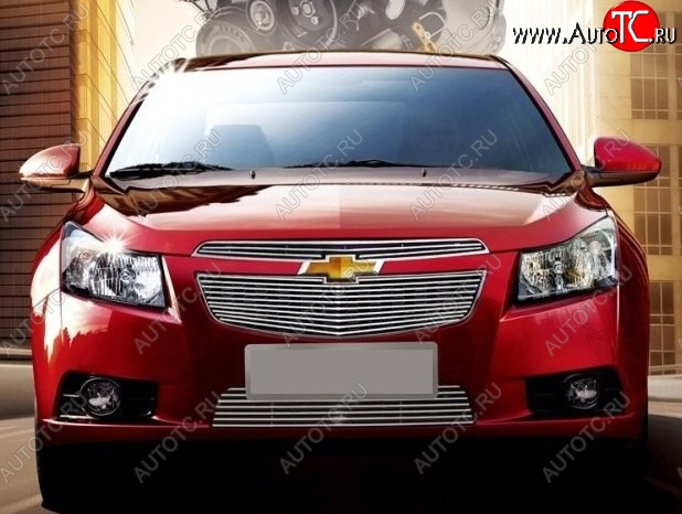 6 749 р. Декоративные вставки решетки радиатора и переднего бампера CT Chevrolet Cruze J308 универсал рестайлинг (2012-2015) (Неокрашенная)  с доставкой в г. Нижний Новгород