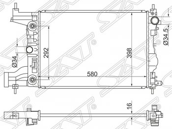 4 899 р. Радиатор двигателя SAT (трубчатый, МКПП/АКПП)  Chevrolet Cruze ( J300,  J305,  J308) - Lacetti ( седан,  универсал,  хэтчбек)  с доставкой в г. Нижний Новгород. Увеличить фотографию 1