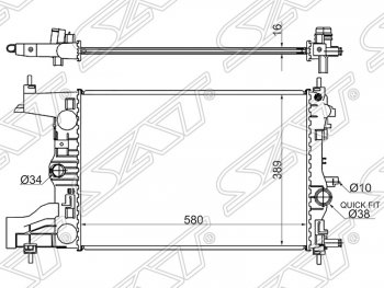 4 699 р. Радиатор двигателя SAT (трубчатый, 1.4/1.6/1.8, МКПП) Chevrolet Cruze J300 седан дорестайлинг (2009-2012)  с доставкой в г. Нижний Новгород. Увеличить фотографию 1