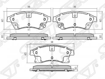 1 459 р. Колодки тормозные передние SAT (диски 276мм) Chevrolet Aveo T300 седан (2011-2015)  с доставкой в г. Нижний Новгород. Увеличить фотографию 1