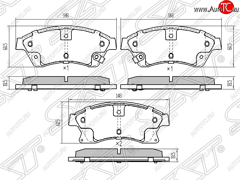 1 459 р. Колодки тормозные передние SAT (диски 276мм) Chevrolet Cruze J300 седан дорестайлинг (2009-2012)  с доставкой в г. Нижний Новгород