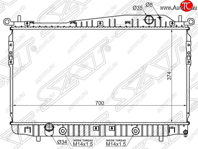 7 499 р. Радиатор двигателя SAT (пластинчатый, 1.8/2.0/2.5, АКПП/МКПП)  Chevrolet Epica  V250 - Evanda  с доставкой в г. Нижний Новгород