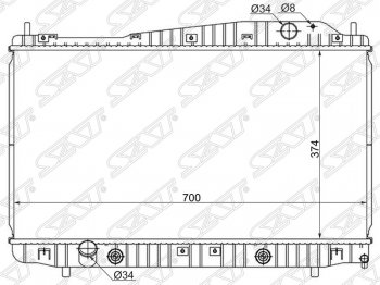 7 349 р. Радиатор двигателя SAT (пластинчатый, 1.8/2.0/2.5, АКПП)  Chevrolet Epica  V250 - Evanda  с доставкой в г. Нижний Новгород. Увеличить фотографию 1