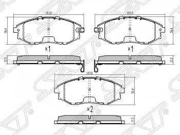 1 269 р. Колодки тормозные SAT (передние) Chevrolet Epica V250 (2006-2012)  с доставкой в г. Нижний Новгород. Увеличить фотографию 1