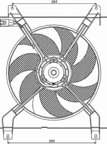 2 699 р. Вентилятор радиатора в сборе SAT (1.8)  Chevrolet Lacetti ( седан,  универсал,  хэтчбек) (2002-2013), Chevrolet Rezzo (2000-2008), Daewoo Gentra ( KLAS) (2012-2024)  с доставкой в г. Нижний Новгород. Увеличить фотографию 1