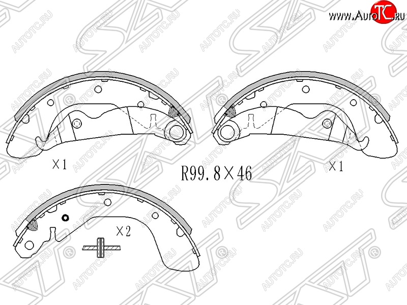 1 739 р. Колодки тормозные SAT (задние)  Daewoo Nexia  рестайлинг (2008-2015)  с доставкой в г. Нижний Новгород