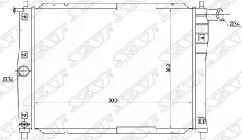 Радиатор двигателя SAT (пластинчатый, МКПП) Chevrolet Lanos T100 седан (2002-2017)