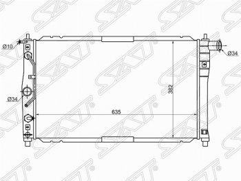 6 449 р. Радиатор двигателя SAT ( (пластинчатый, 1.3/1.5/1.6, АКПП, кондиционер)  Chevrolet Lanos ( T100,  T150,  седан) (1997-2017), Daewoo Sense  Т100 (1997-2008), ЗАЗ Chance ( седан,  хэтчбэк) (2009-2017), ЗАЗ Sens ( седан,  хэтчбэк) (2007-2017)  с доставкой в г. Нижний Новгород. Увеличить фотографию 1
