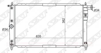 Радиатор двигателя SAT (трубчатый, 1.3/1.5/1.6, МКПП, кондиционер) Chevrolet Lanos T100 седан (2002-2017)