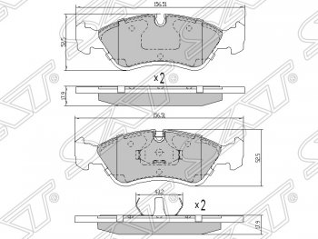 1 189 р. Колодки тормозные SAT (передние) Chevrolet Lanos T100 седан (2002-2017)  с доставкой в г. Нижний Новгород. Увеличить фотографию 1