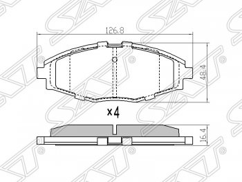 979 р. Колодки тормозные SAT (для диска 236 mm) Chevrolet Lanos T100 седан (2002-2017)  с доставкой в г. Нижний Новгород. Увеличить фотографию 1