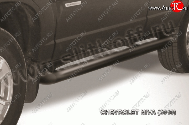 9 199 р. Защита порогов d76 труба Slitkoff Chevrolet Niva 2123 рестайлинг (2009-2020) (Нержавейка, Полированная)  с доставкой в г. Нижний Новгород