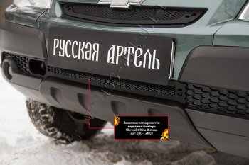 1 049 р. Защитная сетка решетки переднего бампера RA  Chevrolet Niva  2123 (2009-2020), Лада 2123 (Нива Шевроле) (2009-2021)  с доставкой в г. Нижний Новгород. Увеличить фотографию 2