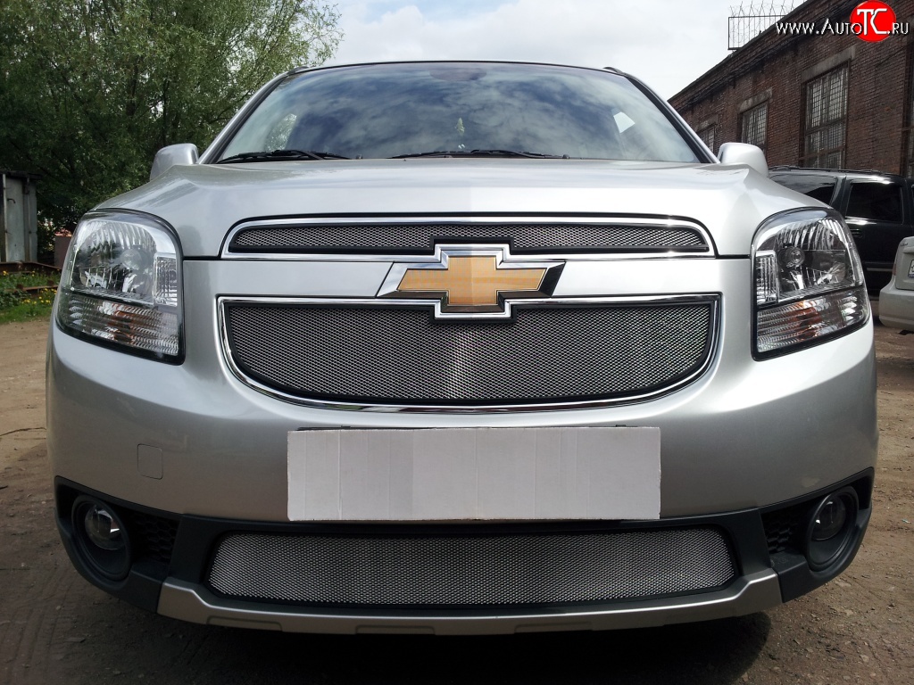 1 539 р. Сетка в решетку радиатора (нижняя) Russtal Chevrolet Orlando (2011-2018) (хром)  с доставкой в г. Нижний Новгород