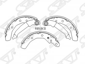 1 399 р. Колодки тормозные SAT (задние)  Chevrolet Spark  M300 (2010-2015), Daewoo Matiz  M100 (1998-2000)  с доставкой в г. Нижний Новгород. Увеличить фотографию 1