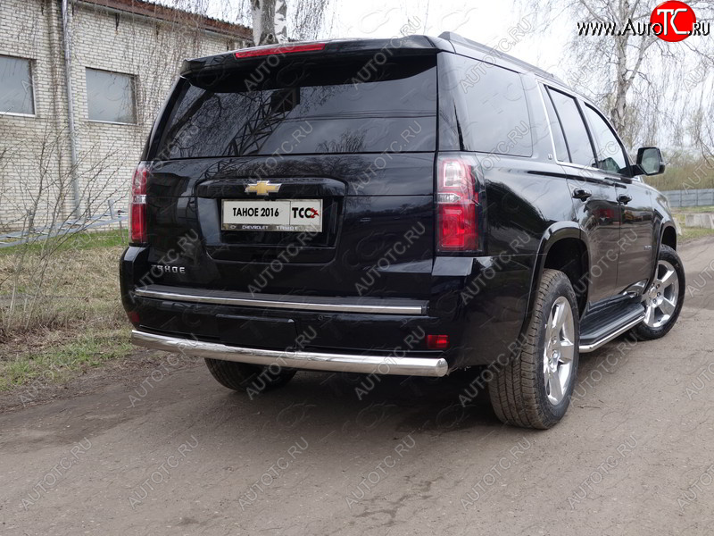 26 999 р. Защита заднего бампера (овальная) ТСС 75х42 мм Chevrolet Tahoe K2UC (2014-2021)  с доставкой в г. Нижний Новгород