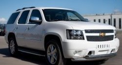 23 999 р. Защита переднего бампера (2 трубыØ76 мм, нержавейка) SLITKOFF Chevrolet Tahoe GMT900 5 дв. (2006-2013)  с доставкой в г. Нижний Новгород. Увеличить фотографию 4