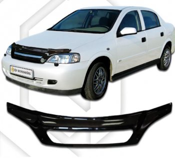 2 499 р. Дефлектор капота CA-Plastic exclusive  Chevrolet Viva (2005-2008) (Classic черный, Без надписи)  с доставкой в г. Нижний Новгород. Увеличить фотографию 1