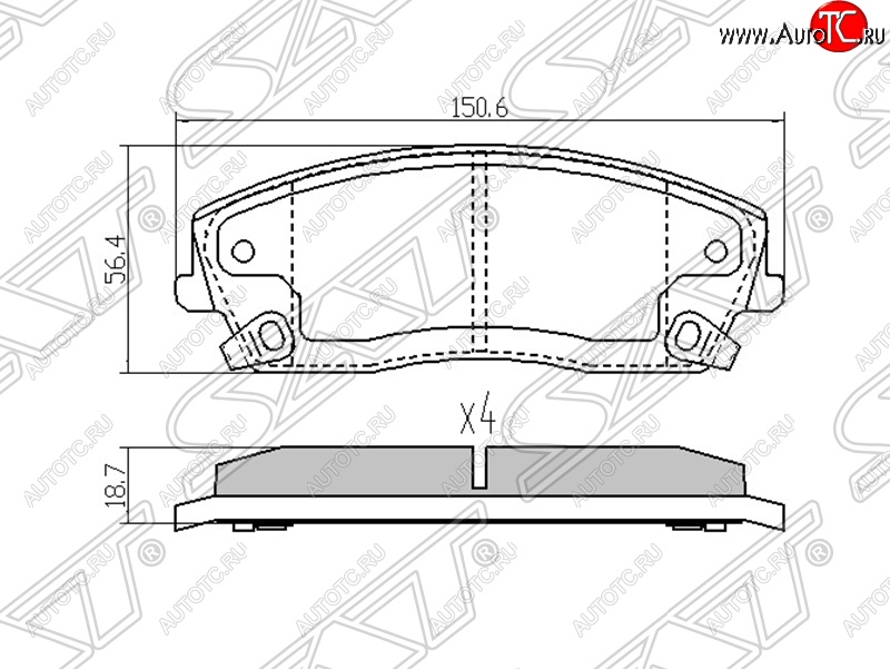 1 259 р. Колодки тормозные SAT (передние)  Chrysler 300C  LX (2004-2011), Dodge Charger (2006-2014)  с доставкой в г. Нижний Новгород