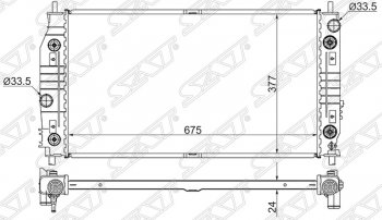 Радиатор двигателя SAT (пластинчатый, 2.7/3.2/3.5, МКПП/АКПП) Chrysler Concorde седан рестайлинг (2001-2004)