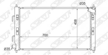 4 649 р. Радиатор двигателя SAT (трубчатый, 1.6/1.5 под автомат) Mitsubishi ASX дорестайлинг (2010-2012)  с доставкой в г. Нижний Новгород. Увеличить фотографию 1