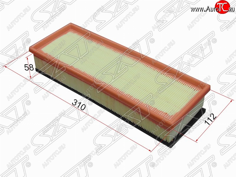 399 р. Фильтр воздушный двигателя SAT (310х112х58 mm)  CITROEN Berlingo (B9), C2, C3 (FC/FN,  дорестайлинг), C3 Picasso (рестайлинг), C4, C4 picasso (UD), Peugeot 1007, 207 (WK,  WA,  WC), 307 (универсал,  хэтчбэк 3 дв.,  хэтчбэк 5 дв.), 308 (T7), Partner (Tepee)  с доставкой в г. Нижний Новгород