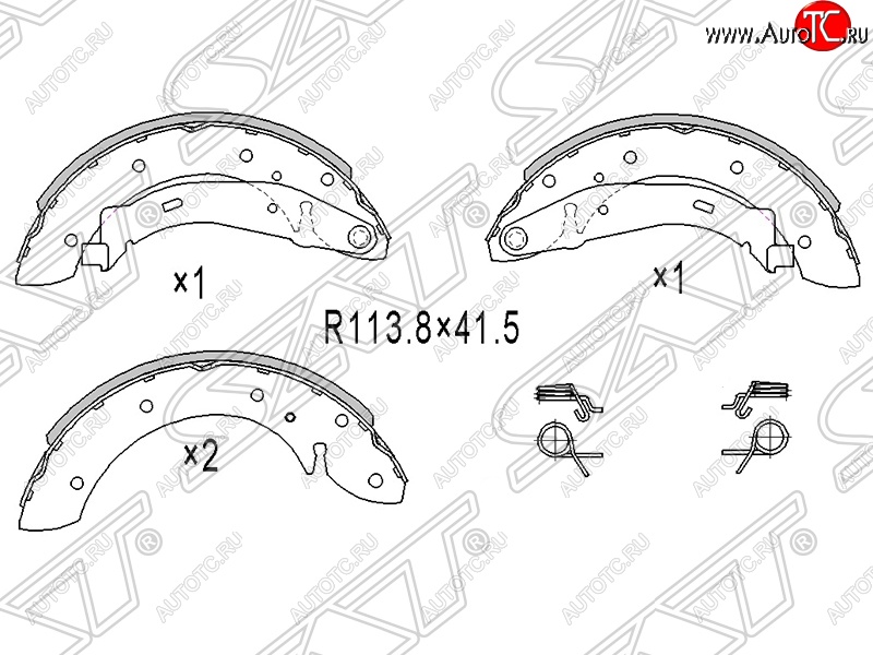 1 789 р. Колодки тормозные SAT (задние, барабанные) Peugeot Partner B9 1-ый рестайлинг (2012-2015)  с доставкой в г. Нижний Новгород