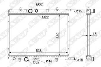 Радиатор двигателя SAT (трубчатый, 1.1/1.4/1.4D/1.6/1.9D/2.0/2.0D, МКПП) CITROEN Xsara N0 хэтчбэк 3 дв. дорестайлинг (1997-2000)