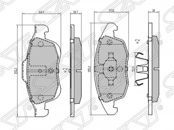 1 599 р. Комплект тормозных колодок SAT (передние)  CITROEN Berlingo  B9 - DS5  PF2  с доставкой в г. Нижний Новгород. Увеличить фотографию 1