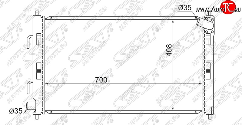 5 599 р. Радиатор двигателя SAT (пластинчатый, 1.6 / 1.5, АКПП) Mitsubishi ASX дорестайлинг (2010-2012)  с доставкой в г. Нижний Новгород