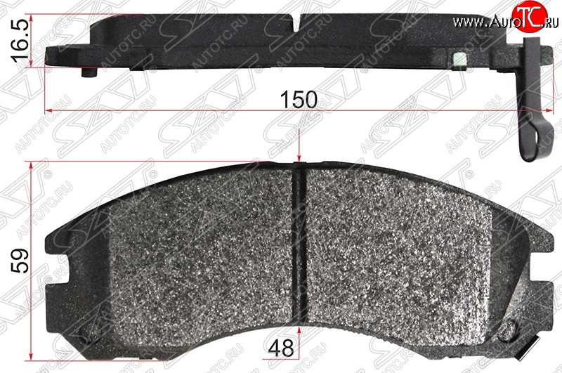 1 389 р. Колодки тормозные SAT (передние) Mitsubishi Airtek (2001-2008)  с доставкой в г. Нижний Новгород