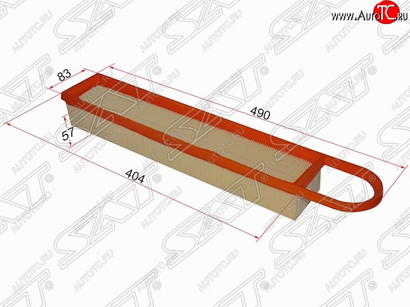 479 р. Фильтр воздушный двигателя SAT (490/404х83х57 mm)  CITROEN C3 (дорестайлинг), C4 (B7), DS3 (PF1), Peugeot 207 (WK,  WA,  WC), 3008, 308 (T7)  с доставкой в г. Нижний Новгород