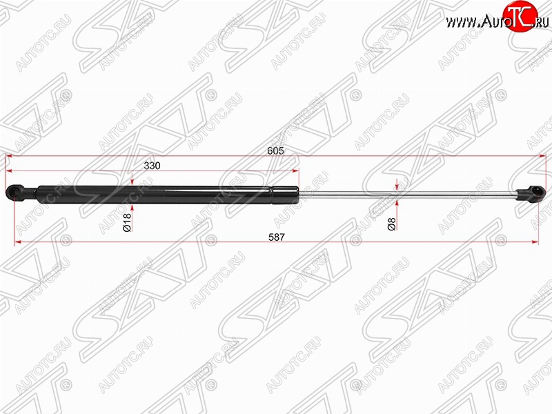 619 р. Упор крышки багажника SAT (газовый)  CITROEN C4 Grand Picasso - C4 picasso  UD  с доставкой в г. Нижний Новгород