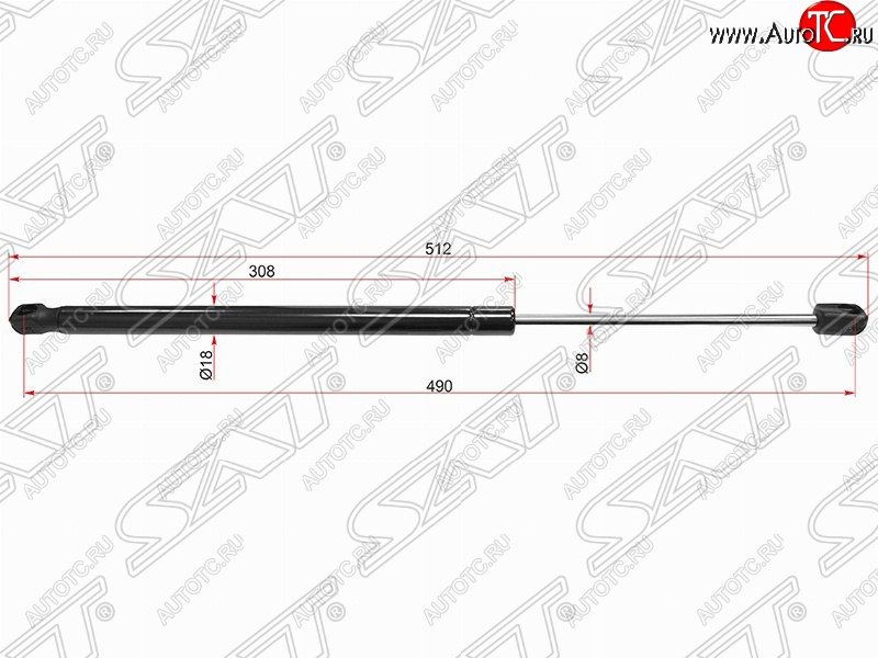 599 р. Упор крышки багажника SAT (газовый)  CITROEN C4 (2008-2011)  рестайлинг, хэтчбэк 3 дв.,  рестайлинг, хэтчбэк 5 дв.  с доставкой в г. Нижний Новгород