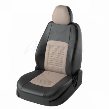 7 999 р. Чехлы для сидений Lord Autofashion Турин (экокожа) Chevrolet Lacetti седан (2002-2013) (Чёрный, вставка бежевая)  с доставкой в г. Нижний Новгород. Увеличить фотографию 1