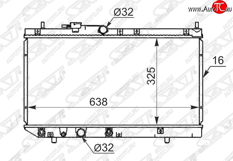 6 649 р. Радиатор двигателя SAT (пластинчатый, МКПП/АКПП)  Daihatsu Pyzar (1996-2002)  с доставкой в г. Нижний Новгород