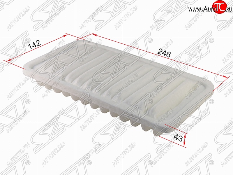 286 р. Фильтр воздушный двигателя SAT (1.3l, 246х142х43 mm)  Daihatsu Terios ( J100,  J102,J122) (1997-2005), Toyota Cami  J100 (1999-2006)  с доставкой в г. Нижний Новгород