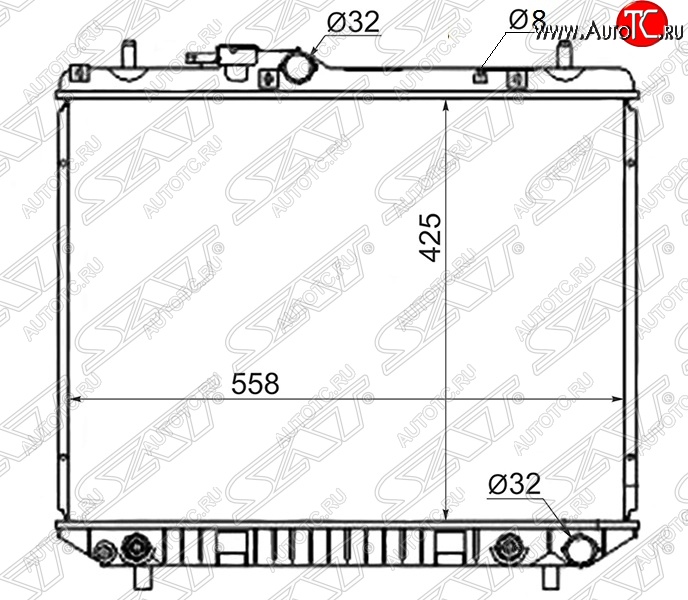 6 799 р. Радиатор двигателя SAT (пластинчатый, МКПП/АКПП)  Daihatsu Terios ( J100,  J102,J122) (1997-2005), Toyota Cami  J100 (1999-2006)  с доставкой в г. Нижний Новгород