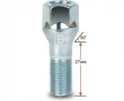 Колёсный болт длиной 27 мм Вектор M12 1.25 27 под гаечный ключ Lifan Breez (2006-2012) 