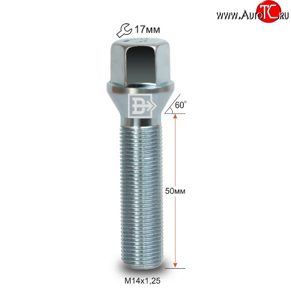 178 р. Колёсный болт длиной 50 мм Вектор M14 1.25 50 под гаечный ключ Toyota Supra A90 купе (2018-2021)