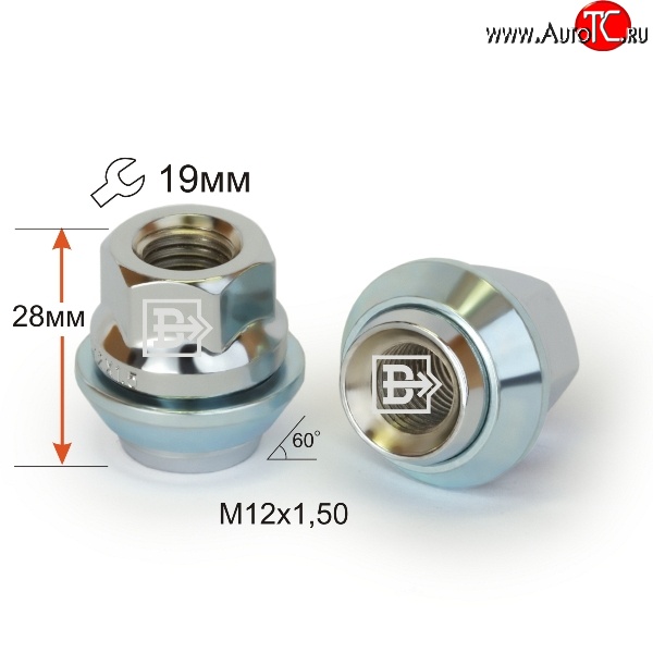 153 р. Колёсная гайка Вектор M12 1.5    с доставкой в г. Нижний Новгород