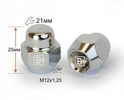 59 р. Колёсная гайка Вектор M12 1.25 ИжАвто Ода 2126 (1991-2005). Увеличить фотографию 1