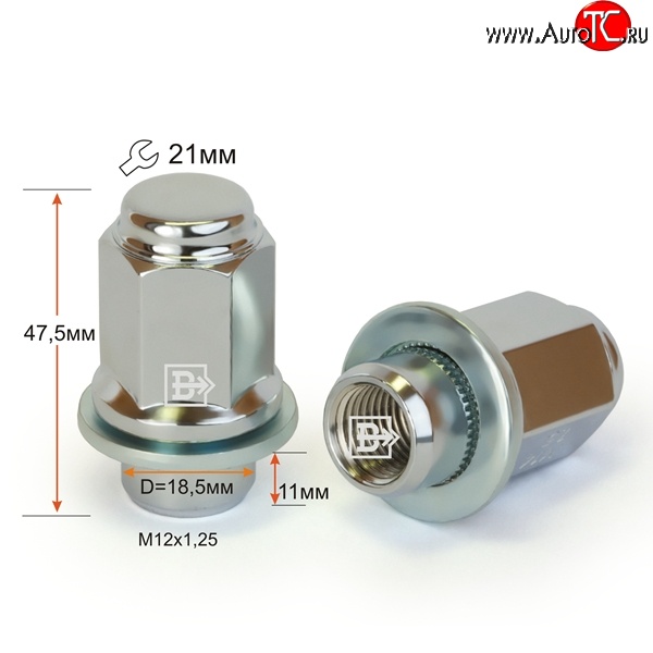 169 р. Колёсная гайка Вектор M12 1.25    с доставкой в г. Нижний Новгород