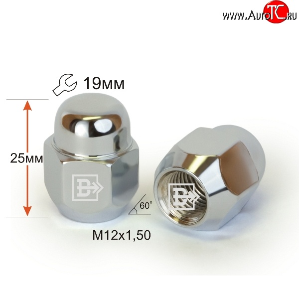 49 р. Колёсная гайка Вектор M12 1.5 Acura TLX UB1-4 рестайлинг (2018-2020)