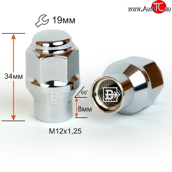 96 р. Колёсная гайка Вектор M12 1.25    с доставкой в г. Нижний Новгород