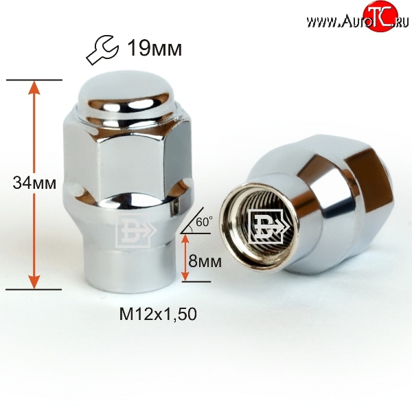 96 р. Колёсная гайка Вектор M12 1.5    с доставкой в г. Нижний Новгород