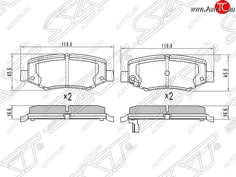 1 069 р. Колодки тормозные SAT (задние)  Dodge Nitro (2007-2011), Jeep Cherokee  KK (2007-2014), Jeep Wrangler  JK (2007-2018)  с доставкой в г. Нижний Новгород